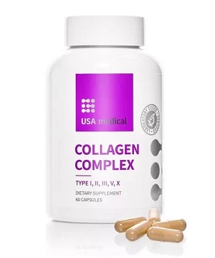 USA Medical Collagen Complex + Hyaluronic Acid 60 Capsules