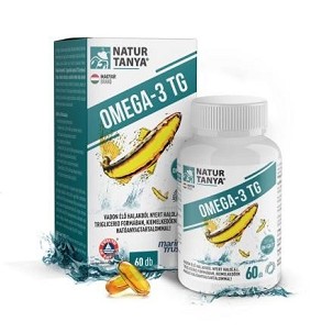 Natur Tanya® OMEGA-3 TG - Vadvízi halolaj, 3375 mg Omega-3 zsírsav tartalom, triglicerid formában 60 db